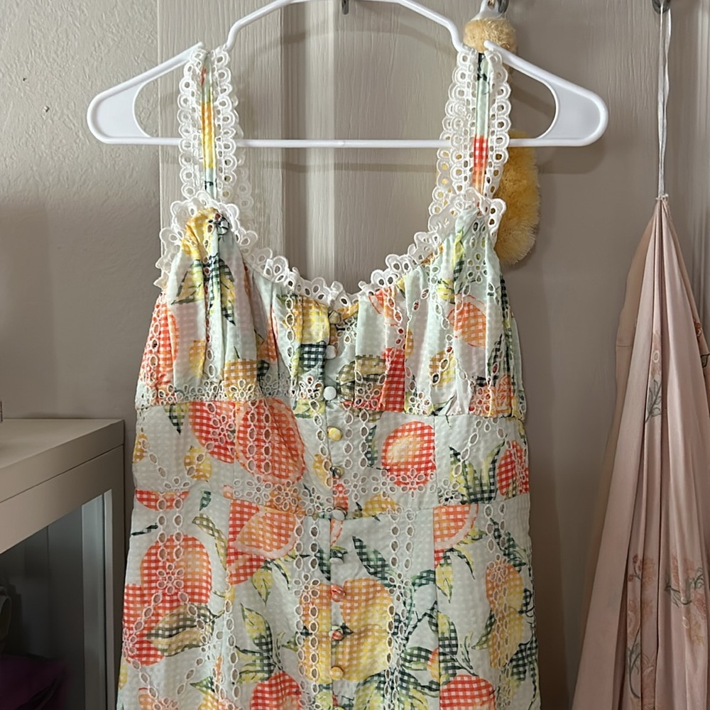Anthropologie Citrus Lace Midi Dress - Multicolor
